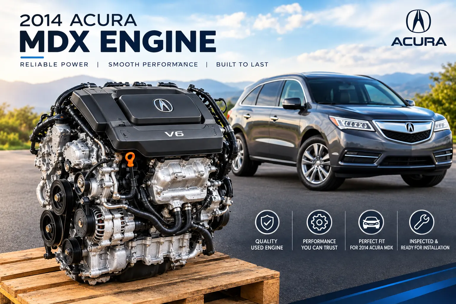 2014 Acura MDX Engine – 128,000 Miles